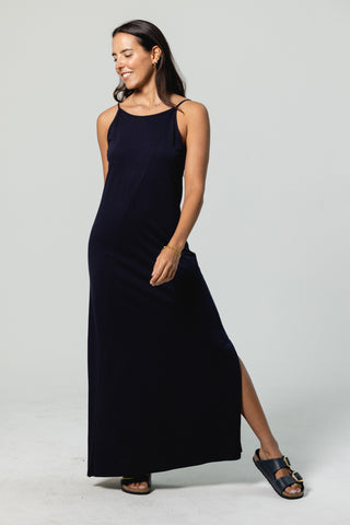 Strappy Maxi Dress Andrea | Peruvian Pima Cotton | Black