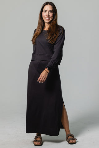 Strappy Maxi Dress Andrea | Peruvian Pima Cotton | Charcoal