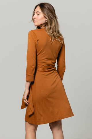 Wrap Dress Lucia | Pima Cotton | Dark Honey