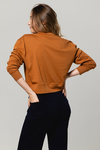 Long Sleeve Crew Top | Peruvian Pima Cotton | Dark Honey