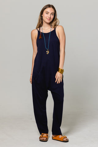 Jumpsuit Iara Open Back | Peruvian Pima Cotton | Deep Navy