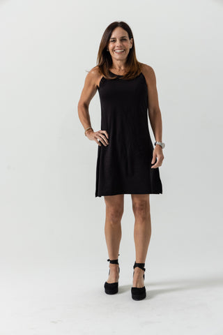 Strappy Mini Dress Andrea | Peruvian Pima Cotton | Black
