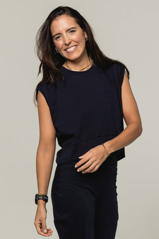 Muscle Crew Top | Peruvian Pima Cotton | Deep Navy