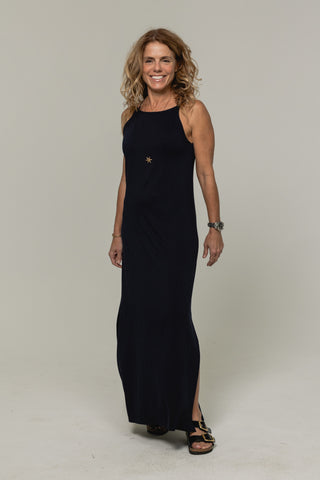 Strappy Maxi Dress Andrea | Peruvian Pima Cotton | Deep Navy