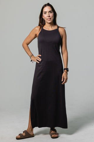 Strappy Maxi Dress Andrea | Peruvian Pima Cotton | Charcoal
