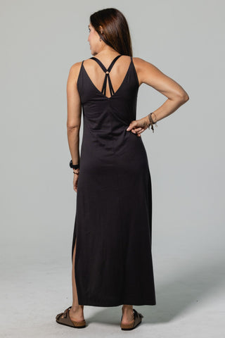 Strappy Maxi Dress Andrea | Peruvian Pima Cotton | Charcoal