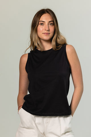 Muscle Tank Valentina | Peruvian Pima Cotton | Black