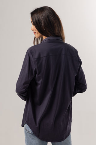 Button Up Shirt Anna | Peruvian Pima Cotton | Marine Blue