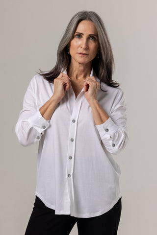 Button Up Shirt Anna | Peruvian Pima Cotton | White
