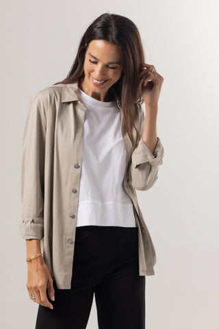 Button Up Shirt Anna | Peruvian Pima Cotton | Khaki