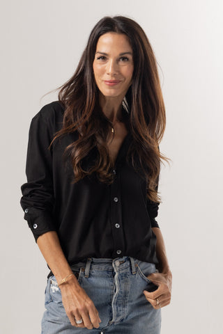 Button Up Shirt Anna | Peruvian Pima Cotton | Black