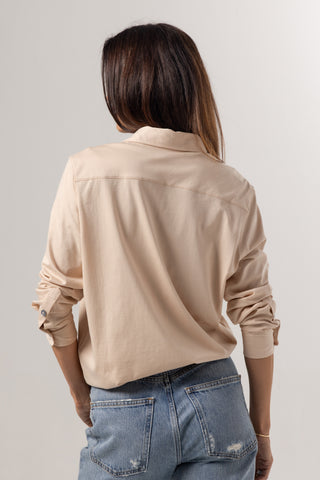 Button Up Shirt Anna | Peruvian Pima Cotton | Almond