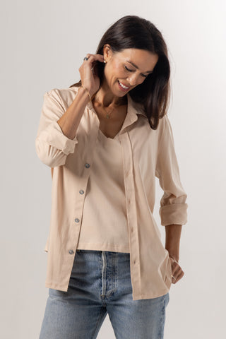 Button Up Shirt Anna | Peruvian Pima Cotton | Almond