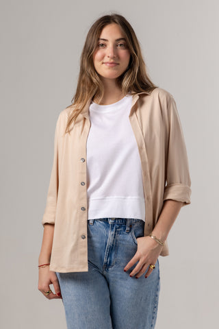 Button Up Shirt Anna | Peruvian Pima Cotton | Almond