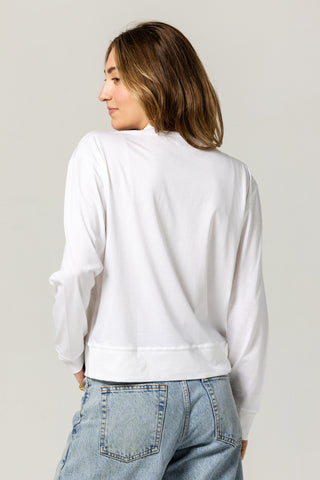 Long Sleeve Crew Top | Peruvian Pima Cotton | Off White