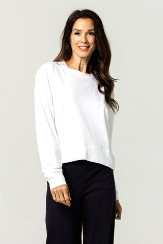 Long Sleeve Crew Top | Peruvian Pima Cotton | Off White