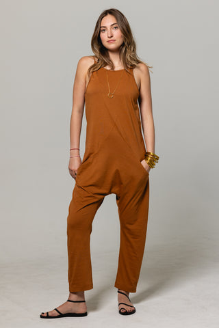 Jumpsuit Iara Open Back | Pima Cotton | Dark Honey