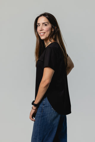 Flowy Tee Eloise | Peruvian Pima Cotton | Black