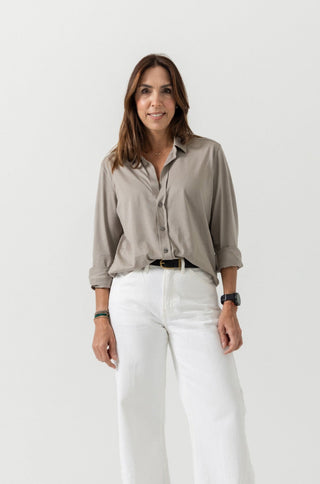 Button Up Shirt Anna | Peruvian Pima Cotton | Khaki