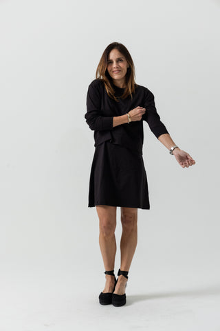 Strappy Mini Dress Andrea | Peruvian Pima Cotton | Black