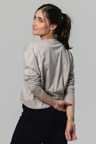 Long Sleeve Crew Top | Pima Cotton | Mineral