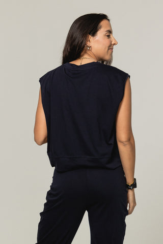 Muscle Crew Top | Pima Cotton | Deep Navy