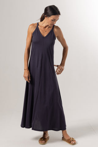 Alba Dress | Peruvian Pima Cotton | Marine Blue