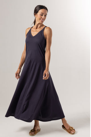 Alba Dress | Peruvian Pima Cotton | Marine Blue