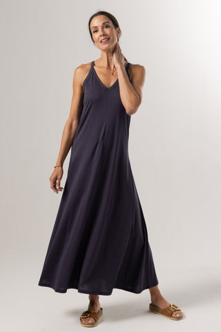 Alba Dress | Peruvian Pima Cotton | Marine Blue