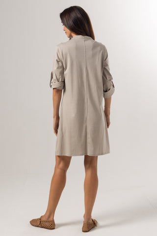 Mini Shirt Dress Josephine | Peruvian Pima Cotton | Khaki