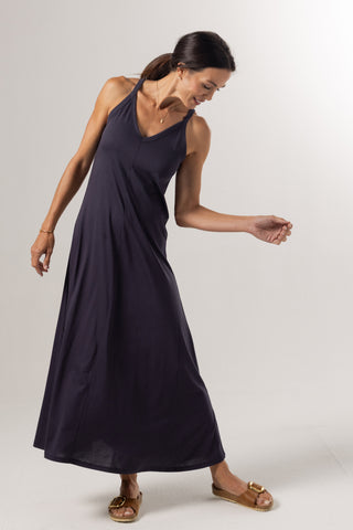 Alba Dress | Peruvian Pima Cotton | Marine Blue