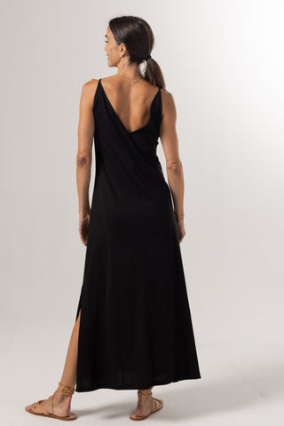 Strappy Maxi Dress Andrea | Peruvian Pima Cotton | Black
