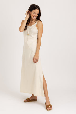 Strappy Maxi Dress Andrea | Peruvian Pima Cotton | Bone