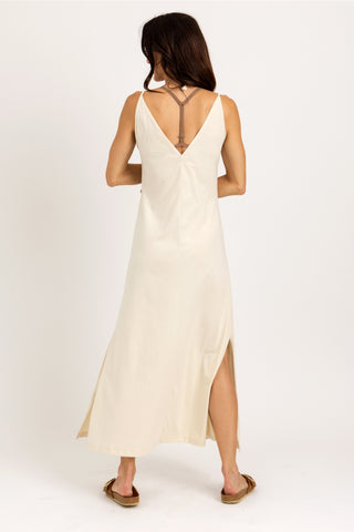 Strappy Maxi Dress Andrea | Peruvian Pima Cotton | Bone