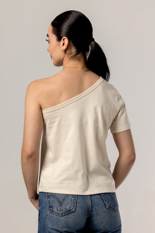 One Shoulder Tee | Peruvian Pima Cotton | Bone