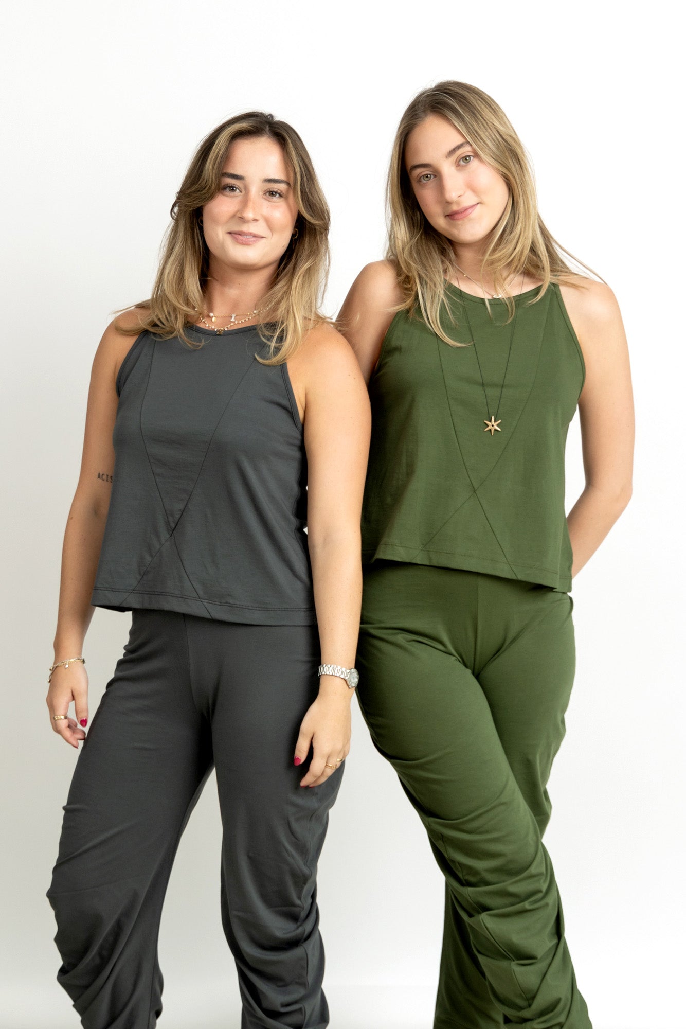 Set Circle Pants & X Tank in Olive – iara