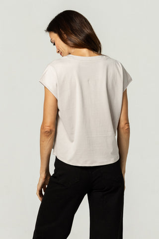 Flowy V Neck Tee | Peruvian Pima Cotton | Mineral