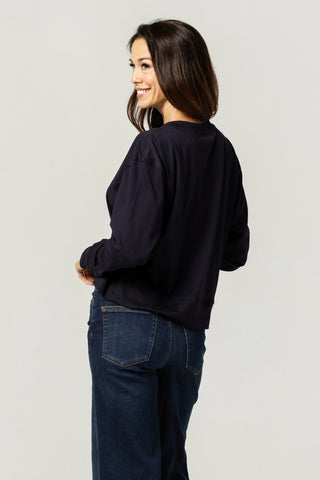 Long Sleeve Crew Top | Peruvian Pima Cotton | Deep Navy