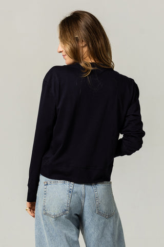 Long Sleeve Crew Top | Peruvian Pima Cotton | Deep Navy