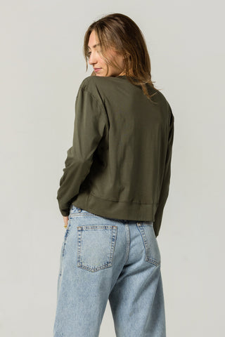 Long Sleeve Crew Top | Peruvian Pima Cotton | Olive