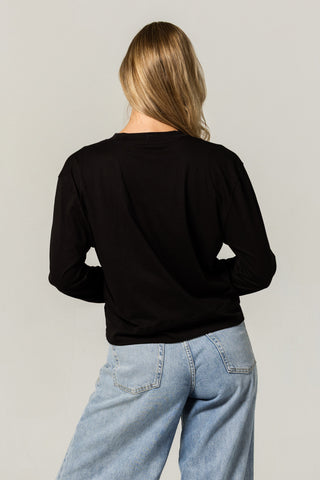 Long Sleeve Crew Top | Peruvian Pima Cotton | Black