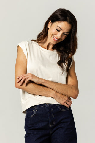 Muscle Crew Top | Peruvian Pima Cotton | Bone