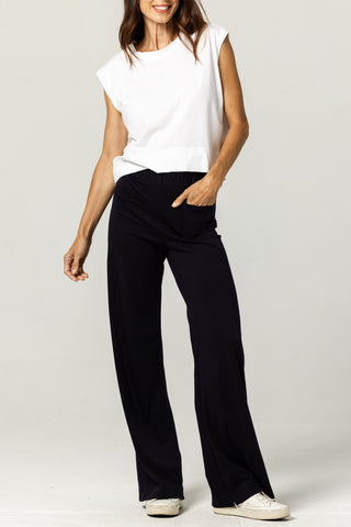 Straight Leg Pants | Peruvian Pima Cotton | Black