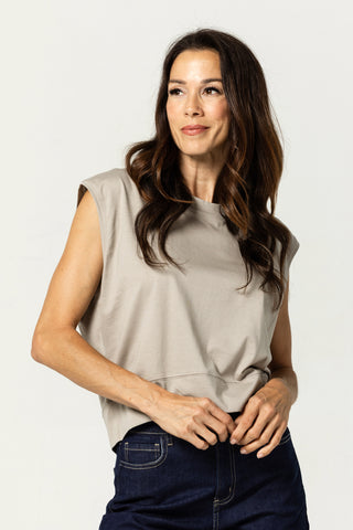 Muscle Crew Top | Peruvian Pima Cotton | Khaki