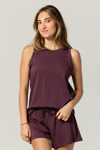 Easy Racerback Tank | Peruvian Pima Cotton | Eggplant