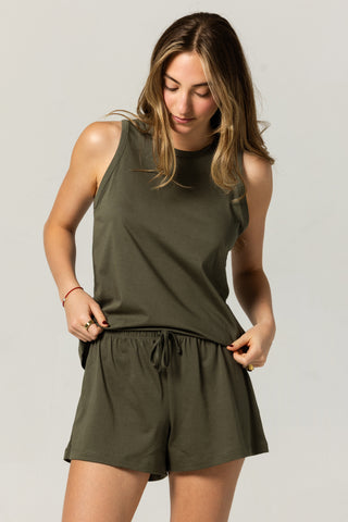 Easy Racerback Tank | Peruvian Pima Cotton | Olive