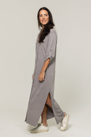 Maxi Shirt Dress Josephine | Pima Cotton | Gray