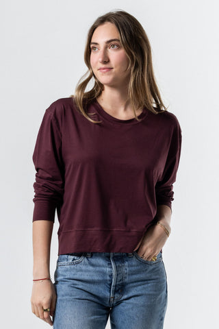 Long Sleeve Crew Top | Peruvian Pima Cotton | Fig