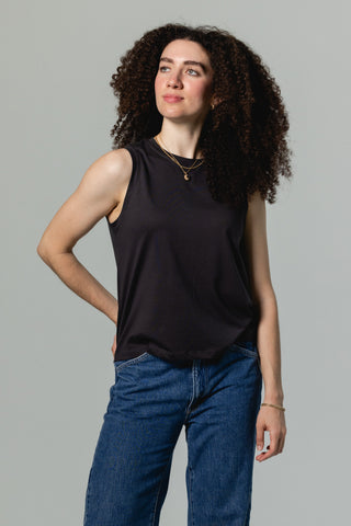 Muscle Tee Valentina | Pima Cotton | Charcoal